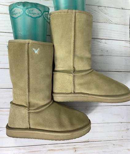 American Eagle Outfitters AE Suede Faux Fur Lined Boots Tan Size 6 US / 36 EUR * - Picture 9 of 12