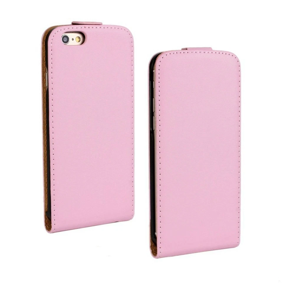 Lujo Cuero Genuino Real Abatible Estuche Cubierta para iPhone 4/4s/5/5s/5c/6/6s/7/8/SE Foto 4 de 4