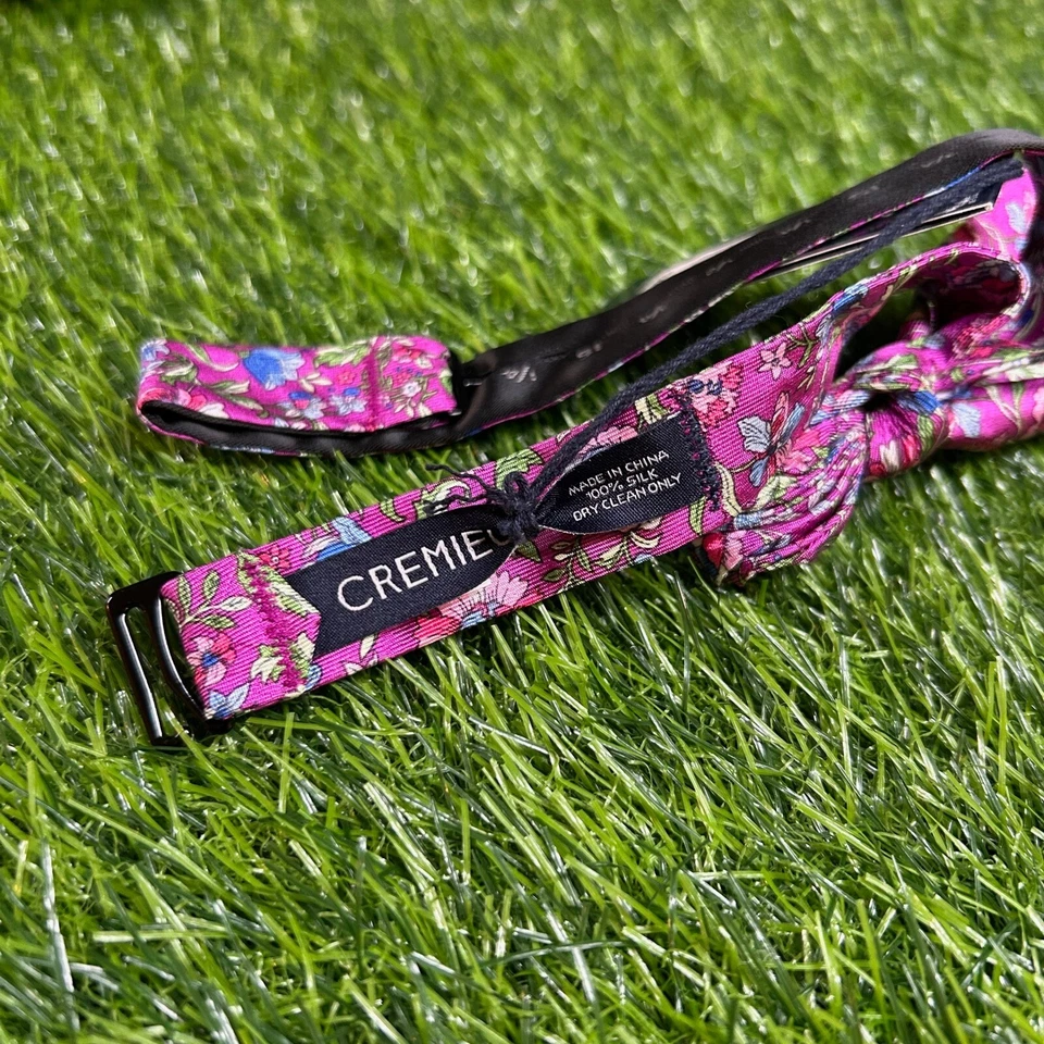 Cremieux Floral Silk Bow Tie Self Tie Mens Adjustable Neck Purple/Pink Mens NWT - Image 4 of 4