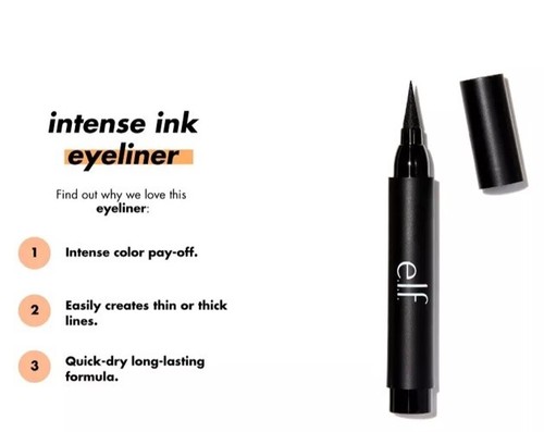 ELF E.L.F. 81217 Intense Ink Eyeliner Blackest Black Quick Dry Formula Lot Of 2 - Picture 5 of 6