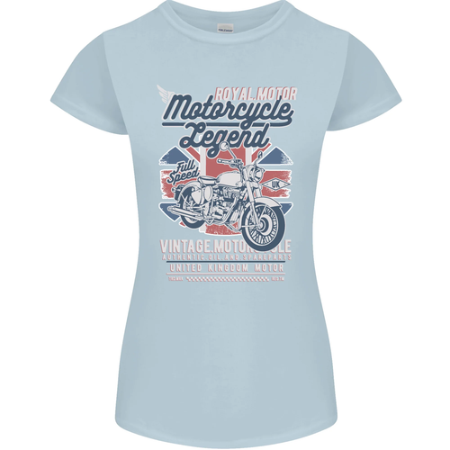 Motorcycle Legend Biker Union Jack British Womens Petite Cut T-Shirt - Picture 64 of 72