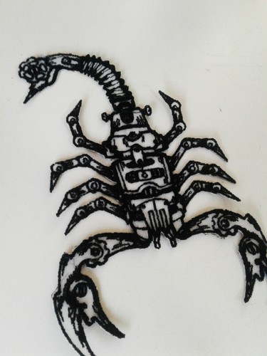Steampunk Scorpion Handmade Sew-On Embroidered Patch from Ukraine - Picture 5 of 7