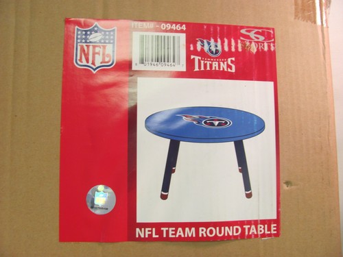 NEW NIB Tennessee Titans NFL Team Round Wooden End Table Coffee Table 23" x 17" - Picture 2 of 7