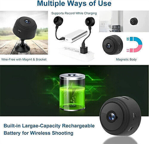Mini Spy Camera w/ Magnetic Bracket WiFi Wireless HD 1080p Micro Voice Recorder - Picture 6 of 13