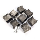 Pier 1  Metal Square Napkin Ring 8pc Set - industrial deco black silver