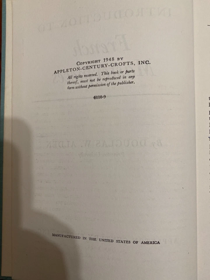 Introduction to French Masterpieces by Douglas Alden HC 1948 1st Edition  - Image 3 of 4