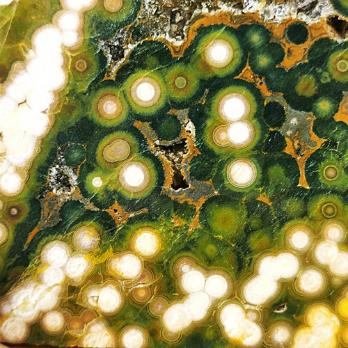 Collection ! Amazing Orbicular Ocean Jasper Agate Small Druzy Slab Reiki Stone - Picture 7 of 12