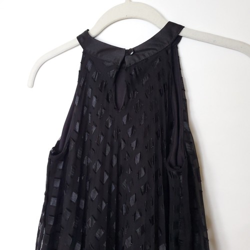 Un Deux Trois Girls Mini Dress Size 12 Black Squares Print Tulle Sleeveless - Picture 11 of 15