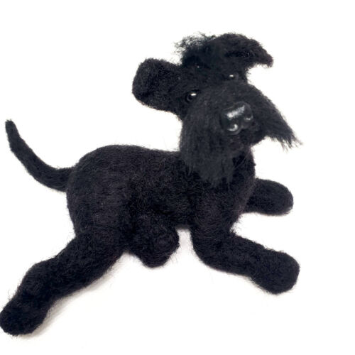 Schnauzer , Hund Filzfigur, Nadelgefilzter Hund, Filztier Hündchen, - Bild 3 von 5