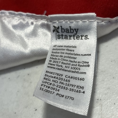 Baby Starters Sock Monkey Plush Dream Big Little One Satin Blanket Rattle Lovey - Picture 4 of 4