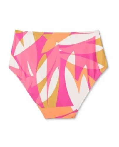 Kona Sol Women's L 12 14 Bikini Bottom Abstract Pink Orange Print High Waist New - Bild 2 von 5