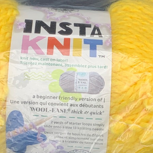 Lion Brand Insta Knit Singing Like A Canary Yellow Yarn Acrylic Wool Super Bulky - Picture 2 of 5