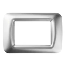 GEWISS GW22653 TOP SYSTEM PLATE POLISHED FINISH 3 SEATER CHROME SOFT SYSTEM
