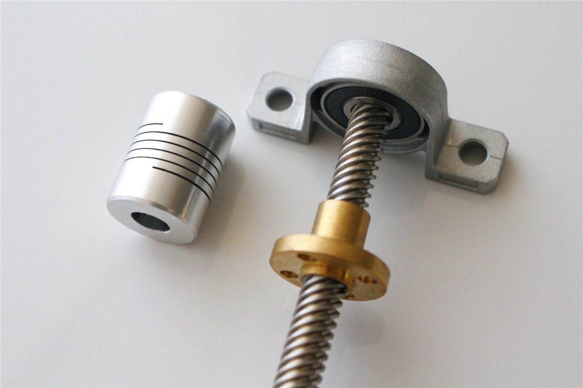 Vis à Billes Double Écrou T8 Lead Screw Trapézoïdale 8mm Pas 2mm - Longueurs 100 à 500mm, Idéal CNC Et Mécanique De Précision