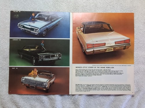 1966 Join the Dodge Rebellion Sales Brochure Monaco Polara Coronet Dart Models - Imagen 2 de 13