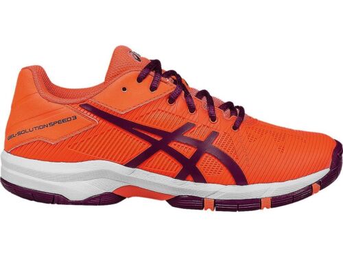 NWT ASICS officiel GEL-Solution Speed 3 GS Tennis Shoe Kids 7 CORAL High Performance Run
