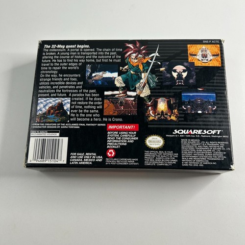 Chrono Trigger Nintendo Super NES (SNES, 1995 NTSC-U/C) Complete W/Manual + Maps - Afbeelding 5 van 16