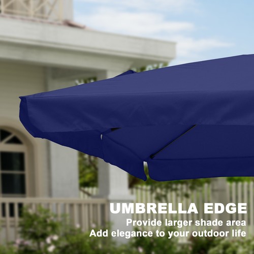 Mondawe 10ft x 8ft Rectangl Patio Market Umbrella Large With 26lb Round Base - Picture 7 of 30