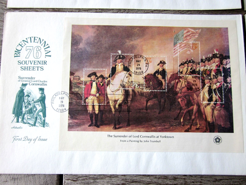 US stamps 4 First Day Covers, Bicentennial 1976 Souvenir Sheets May 29 1976 - Picture 3 of 5