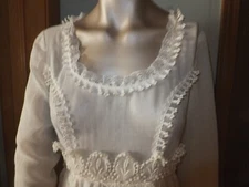 Vintage ELOISE CURTIS Cotton Ivory Dress Gunne Sax Chic Style Wedding Dress Exce