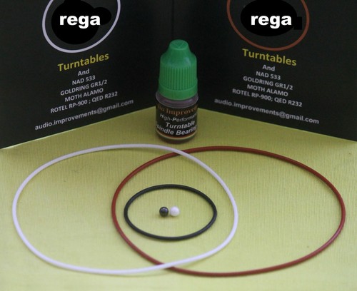 Rega Planar SUPER UPGRADE SERVICE KIT; Silicone Belts, Oil, BEARINGS - Foto 1 di 7