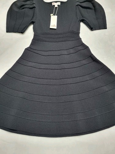 GB Girls Black Social Puff Sleeve Dress Size Small - Picture 7 of 12