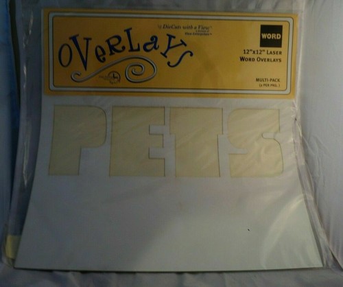 QVC Scrapbooking Die Cut Classic Overlays, White Pets (803)