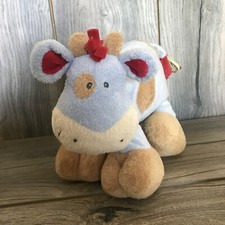 Baby Gund Woodles Plush Cow Tippy Blue Red Soft Stuffed Lovey 585550