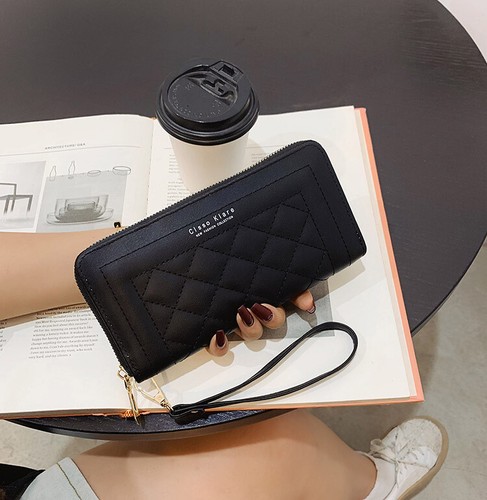 Portafoglio donna pelle pochette moda lungo porta carte telefono borsetta borsetta - Foto 12 di 44