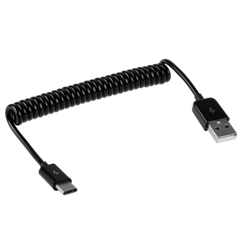 USB 3.1 typ C męski na USB 2.0 ładowarka synchronizacja danych stretch sprężynowy zwinięty kabel - Zdjęcie 4 z 5