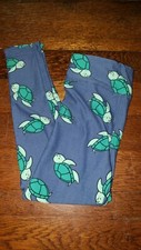 LuLaroe Girls Small / Medium Blue W/Turtles Super Soft Leggings NEW