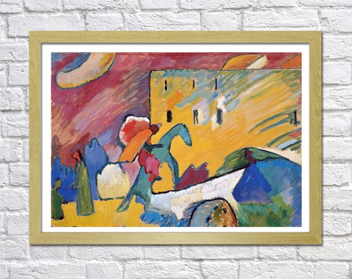 KADINSKY 11-FRAMED CANVAS ABSTRACT WALL ART PICTURE PAPER PRINT- YELLOW RED - Picture 14 of 15