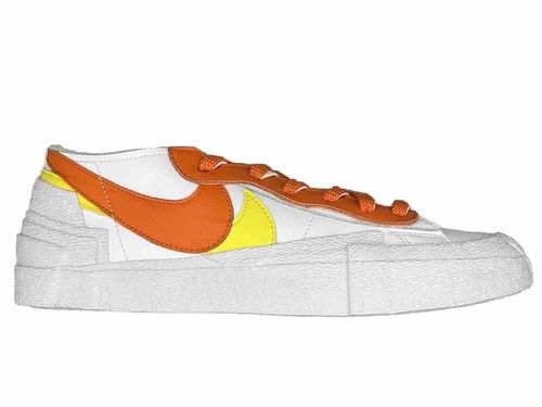 Nike Blazer Low X Sacai DD1877 100 WEISS MAGMA ORANGE Swoosh Schuhe Größe 8, 9 UK - Bild 6 von 12
