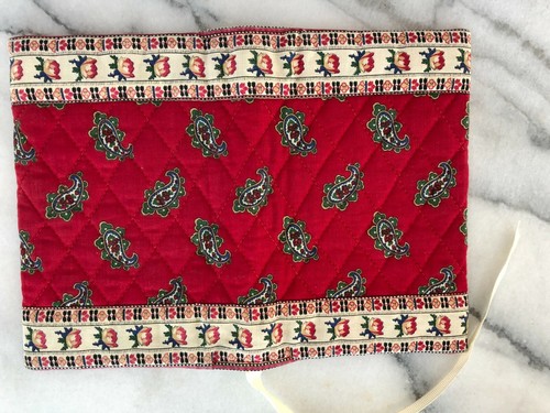 Vintage Vera Bradley Indiana Tag Quilted Paperback Book Mark Cover Red RARE! - Picture 3 of 4
