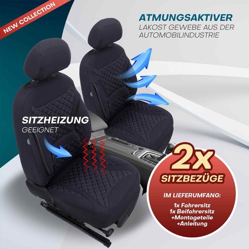 Fundas de asiento de coche Prime adecuadas para Hyundai i30 PD desde 2017 (negro) | NUEVO - Imagen 3 de 12
