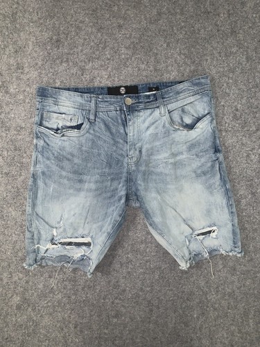 Jordan Craig Denim Shorts Size 36 Distressed Cut Off Blue Jean Shorts