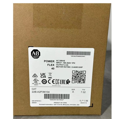 Allen-Bradley 22B-A2P3N104 PowerFlex 40 - 0,4 kW (0,5 PS) Wechselstromantrieb 22BA2P3N104 - Bild 2 von 4