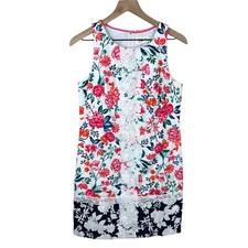 Eliza J Womens Multicolor Floral Embroidered Sleeveless Shift Dress 6