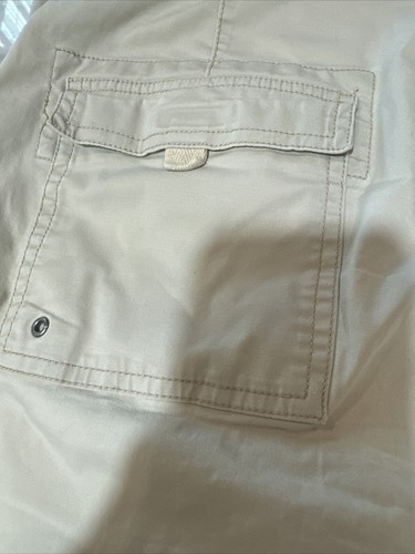 LL Bean 16 Women's Stretch Canvas Cargo Pants Mid Rise Straight Leg Cotton Khaki - Picture 8 of 15