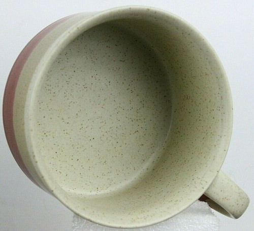 Stoneware Short Soup Cup/Mug Speckled Clay Pottery 3 Tone Colors 4 3/8" Wide New - Picture 5 of 6