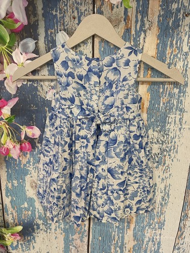 Babt Blue ad White Floral Spring/Summer Dress Size 2T - Picture 2 of 4