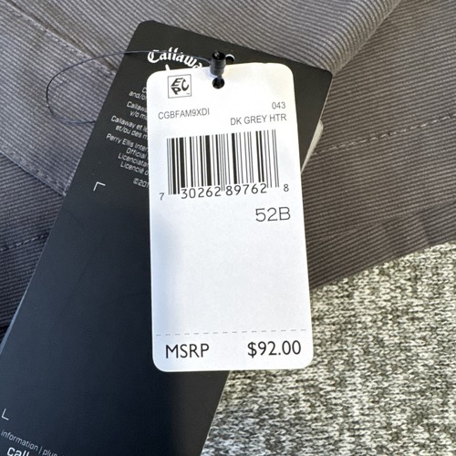 NEW Size 52 Big Mens Callaway Golf Flat Stretch Shorts Polyester Blend 9"I Gray - Picture 5 of 16