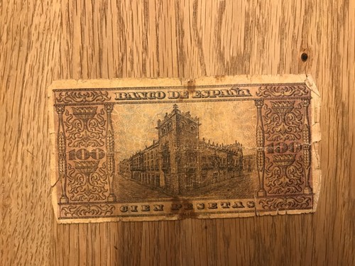 100 Peseten Schein Spanien 1938 Banknote Espana cien Pesetas - Bild 2 von 2