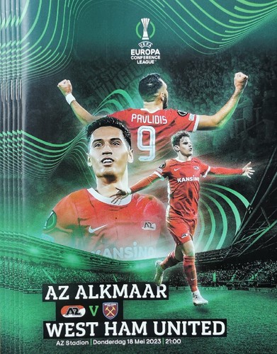 2023 AZ ALKMAAR V WEST HAM UNITED HAMMERS SEMIFINAL CONFERENCIA PROGRAMA LIGA - Imagen 1 de 3