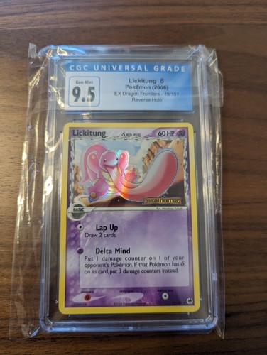 Pokemon CGC 9.5 Mint EX Dragon Frontiers Reverse Holo Lickitung 19/101 Low Pop  - Picture 1 of 2