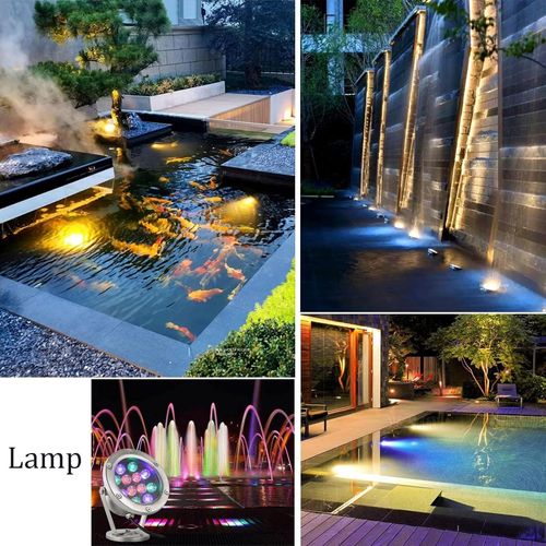 RGB Underwater Pond Light - 12/24V Low Voltage Stainless Rotatable Fountain Ligh - Picture 4 of 12