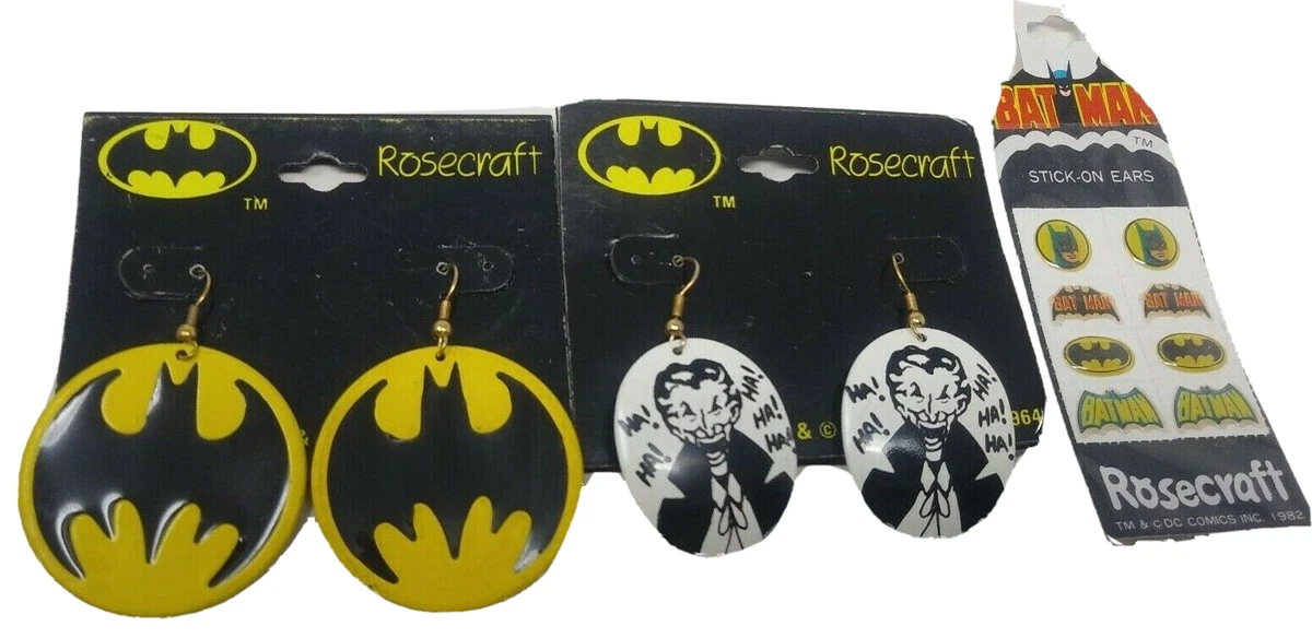 Batman hoop earrings clearance