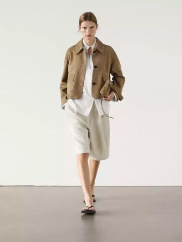 Dusty Beige Suede Jacket Short Suede Leather Coat for Women - Picture 3 of 15