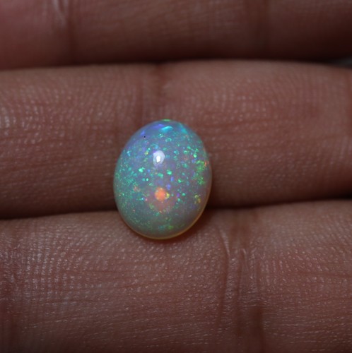 3.2 Cts 12.1x9.8 MM Natural AAA Green Blue Pin Fire Ethiopian Opal Oval Cabochon - Picture 6 of 17