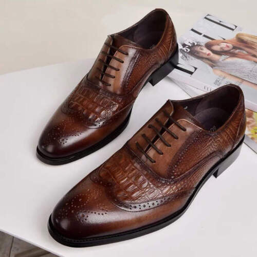 Scarpe Oxford Uomo Motivo Vintage Pelle Scarpe Eleganti Taglia Grande Blocco Scarpe Lo - Foto 31 di 31